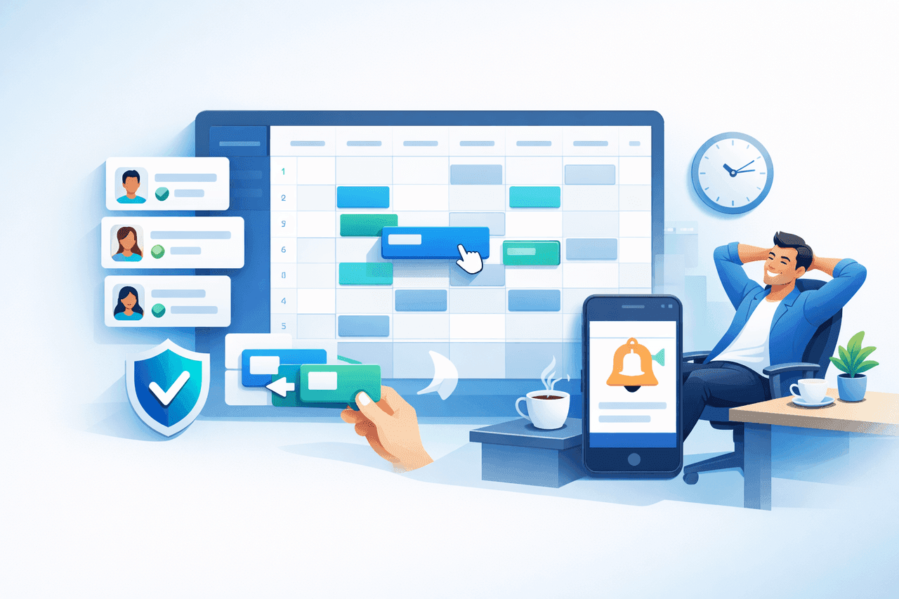 Ilustracja dashboardu Zmianowo z planowaniem grafików zmian